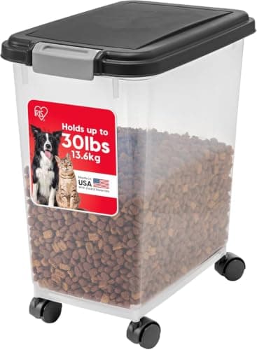 IRIS USA Airtight Rolling Storage Container, 33 Quart