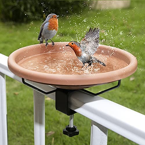 Hanizi 12-Inch Deck-Mounted Bird Bath