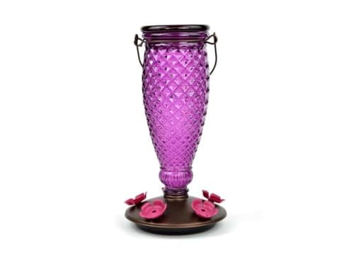 Perky-Pet Diamond Wine Top Fill Glass Hummingbird Feeder, 24 oz